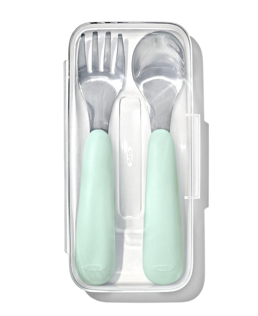 OXO Tot On-The-Go Fork and Spoon Set, Opal