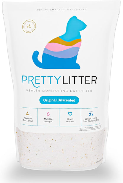 PrettyLitter Health Monitoring Cat Litter, Unscented, 6 lb Bag