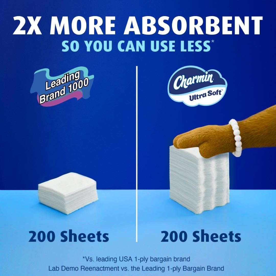 Charmin Ultra Soft Toilet Paper, 6 Mega Rolls, 2-Ply (208 Sheets) - view 5