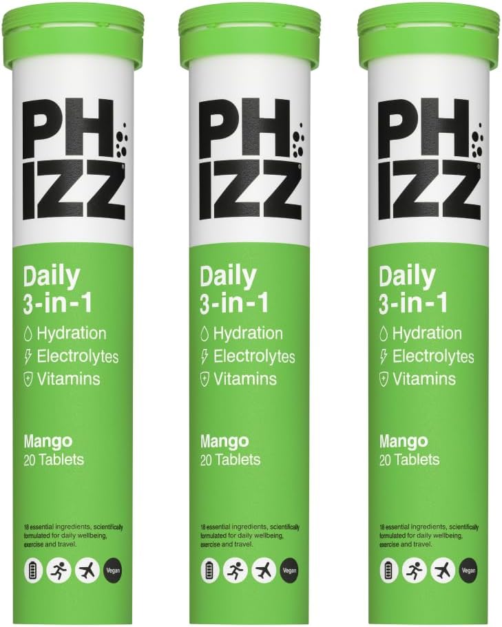 Phizz Electrolyte & Multivitamin Effervescent Tablets Mango 60 Count