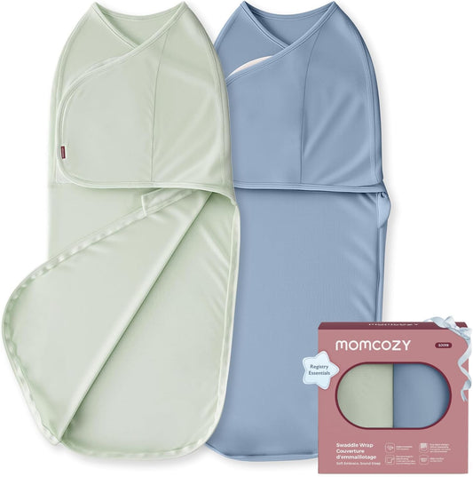 Momcozy Quiet Fastener Baby Swaddle, 0-3 Months, Serenity