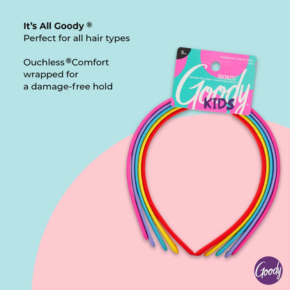 Goody Kids Ouchless Fabric Headbands, Assorted Colours, 5 Count - view 5