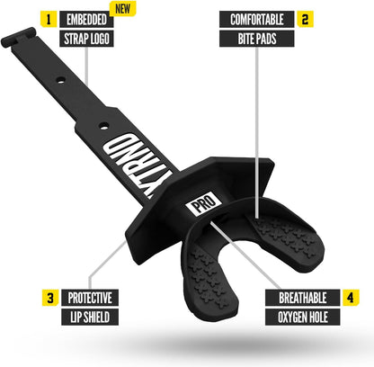 Nxtrnd Two Pro Football Mouth Guard with Strap, Black - view 2