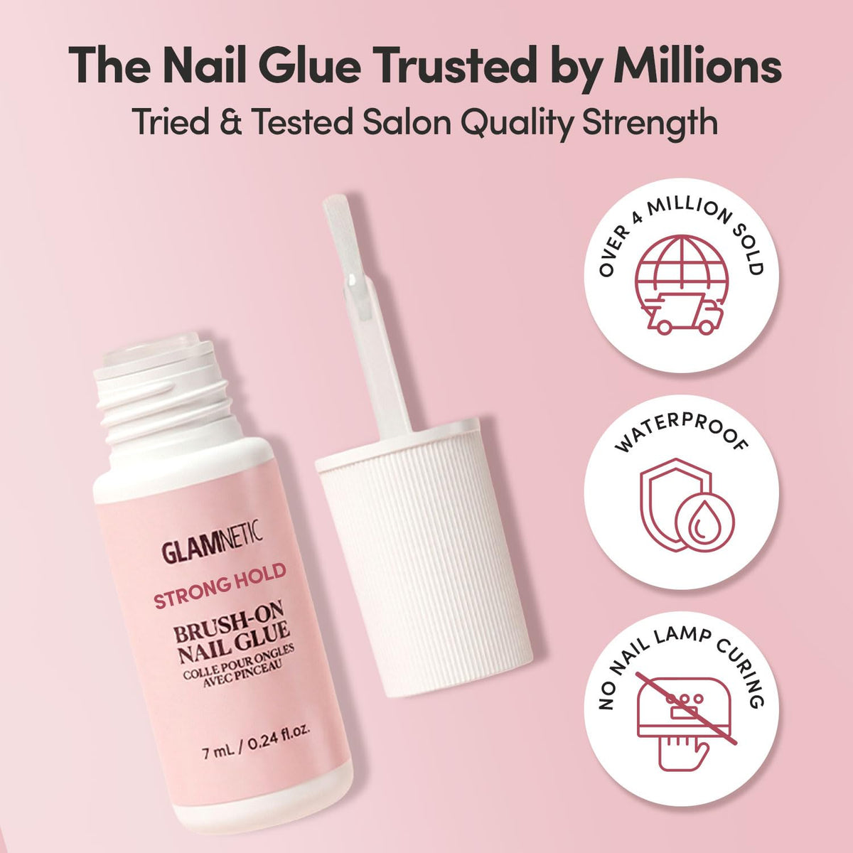 Glamnetic Strong Hold Brush-On Nail Glue 0.24 oz - view 4