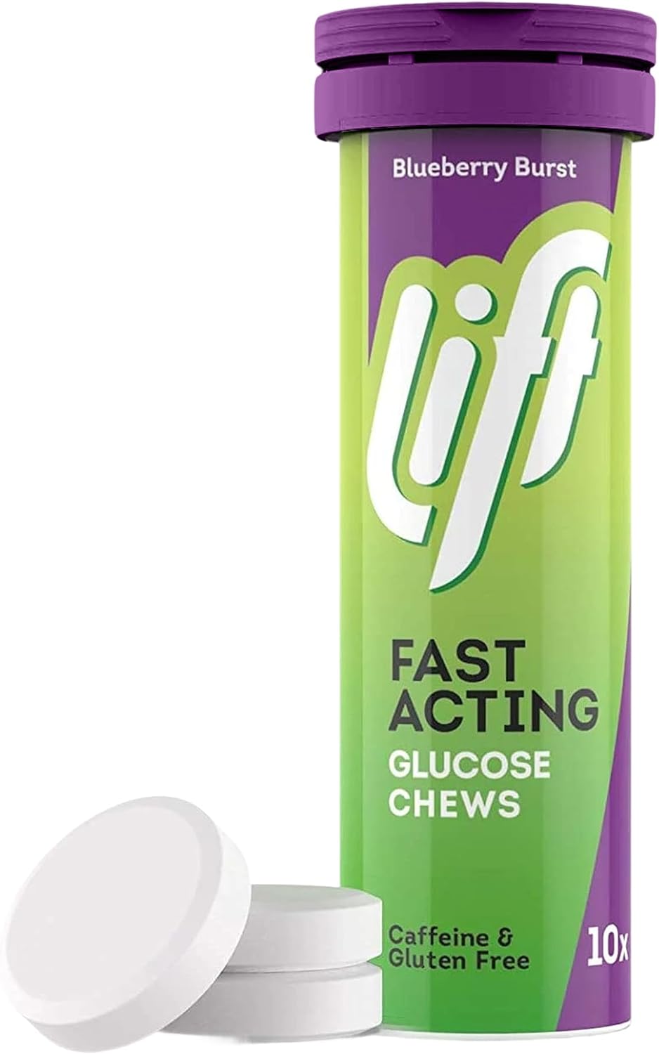 Lift Fast Acting Glucose Tablets, Blueberry, 10 Count, Pack of 12