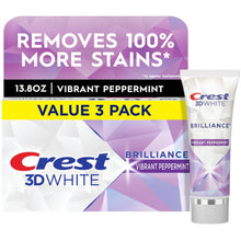 Crest 3D White Brilliance Toothpaste Vibrant Peppermint 4.6 oz Pack of 3