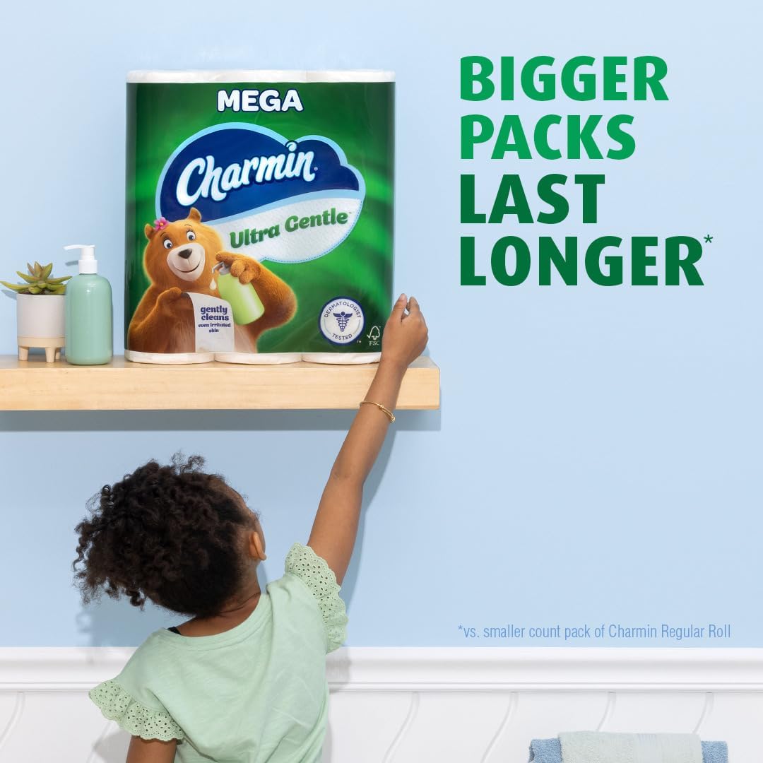 Charmin Ultra Gentle Toilet Paper, 9 Mega Rolls, 231 Sheets Each - view 4