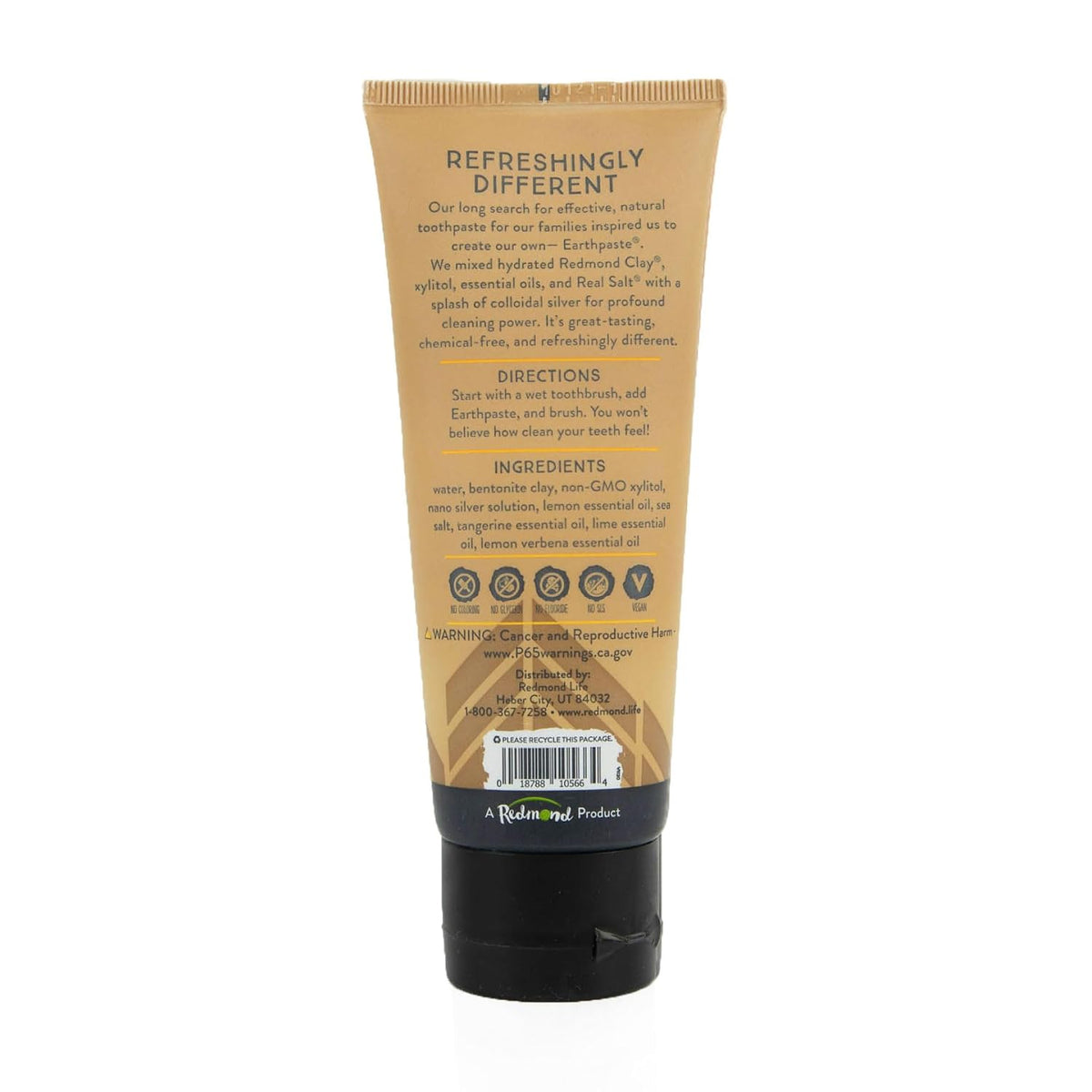Redmond Earthpaste Natural Non-Fluoride Toothpaste, Lemon Twist, 113 g (4 oz) — alternate product view