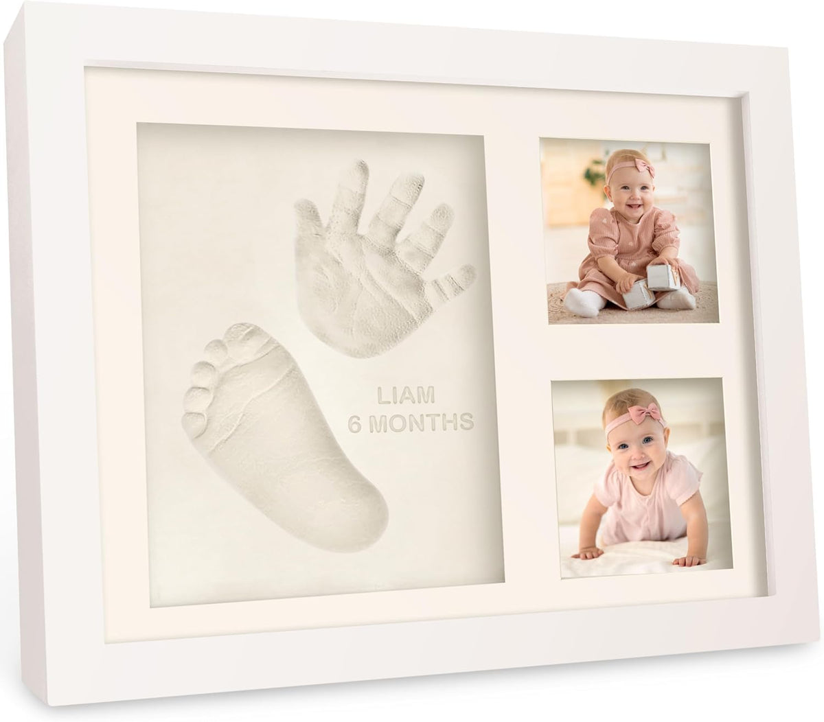 KeaBabies Baby Hand and Footprint Keepsake Kit, Air-Dry Clay, Alpine White — product view