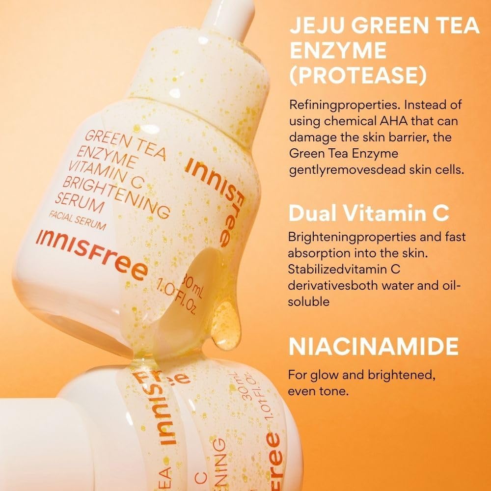 innisfree Green Tea Enzyme Vitamin C Brightening Serum 30ml - view 3