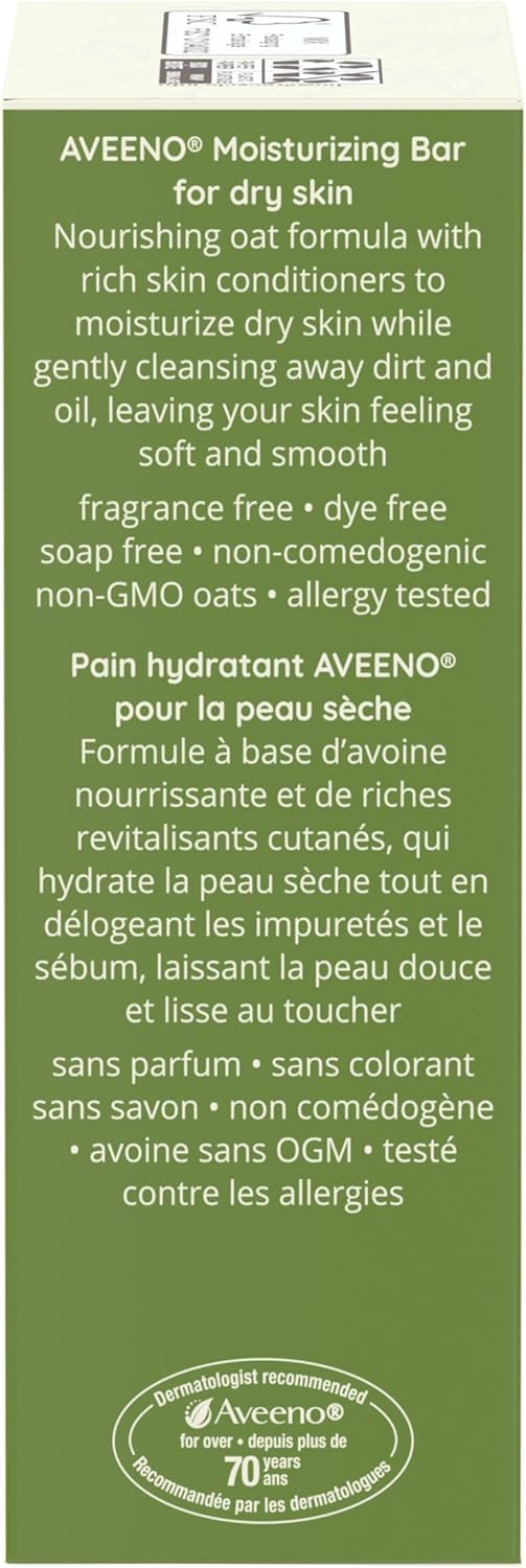 Aveeno Gentle Moisturizing Bar with Oat, Fragrance-Free, 3.5 oz, Pack of 6 - view 4