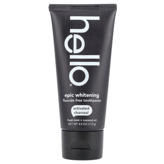 Hello Epic Whitening Charcoal Toothpaste, Fresh Mint + Coconut Oil, 113 g