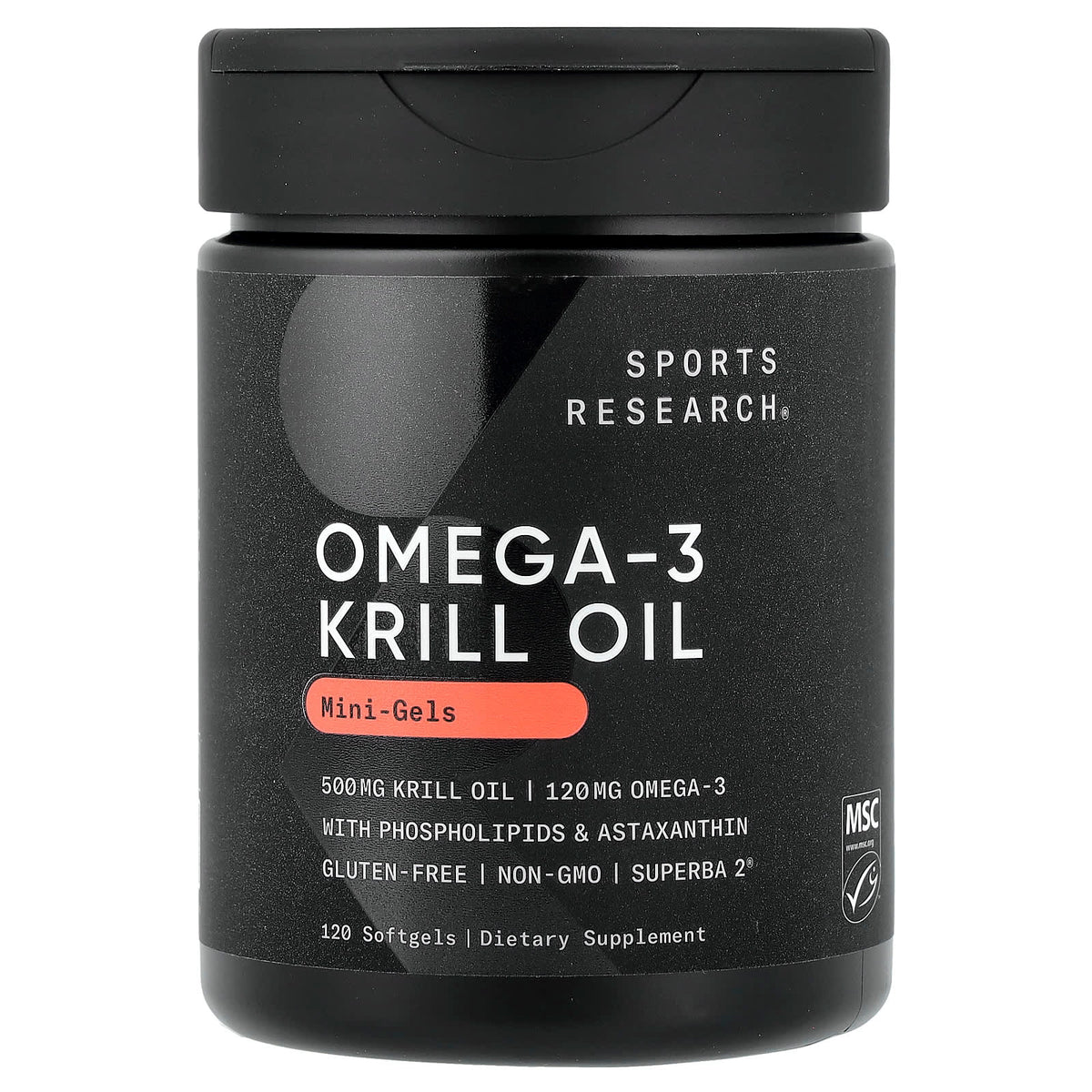 Sports Research Omega-3 Krill Oil Mini-Gels, 120 Softgels