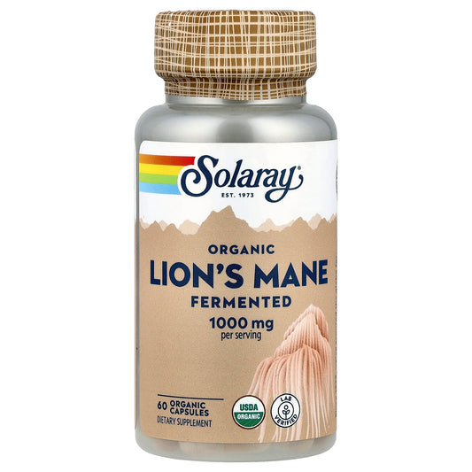 Solaray Organic Fermented Lion's Mane, 60 Capsules (500 mg Each)