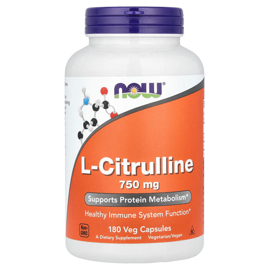 NOW Foods L-Citrulline, 750 mg, 180 Veg Capsules
