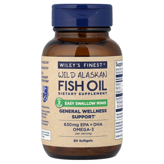 Wiley's Finest Wild Alaskan Fish Oil Easy Swallow Minis, 60 Softgels