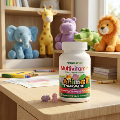 NaturesPlus Animal Parade Kids Multivitamin, Cherry, Grape & Orange, 90 Tablets - view 6