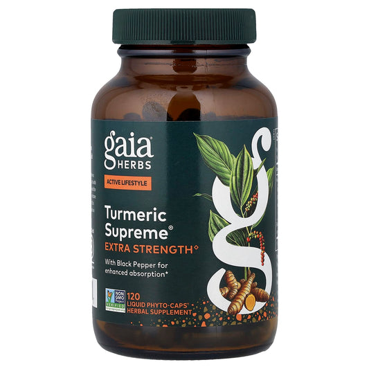 Gaia Herbs Turmeric Supreme Extra Strength, 120 Liquid Phyto-Caps