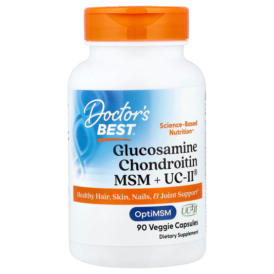 Doctor's Best Glucosamine, Chondroitin, MSM + UC-II, 90 Veggie Capsules