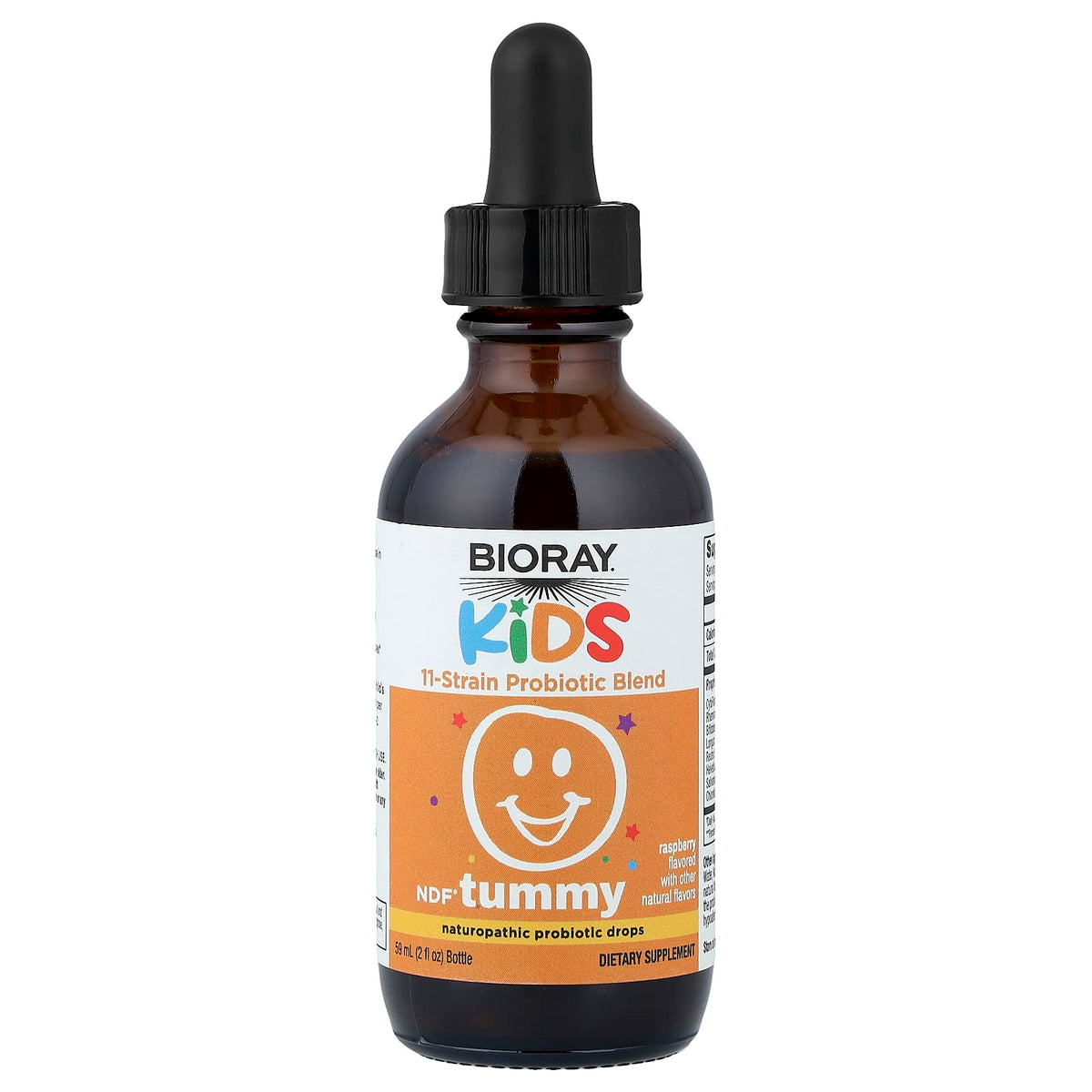 Bioray Kids NDF Tummy 11-Strain Probiotic Blend, Raspberry, 60 ml (2 fl oz) - view 3