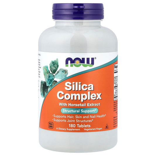 NOW Foods Silica Complex with Horsetail Extract, 180 Tablets