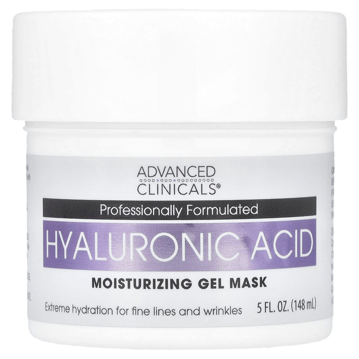 Advanced Clinicals Hyaluronic Acid Moisturising Gel Beauty Mask 148 ml (5 fl oz) — product view