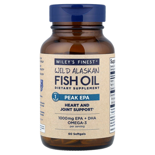 Wiley's Finest Wild Alaskan Fish Oil, Peak EPA, 60 Softgels