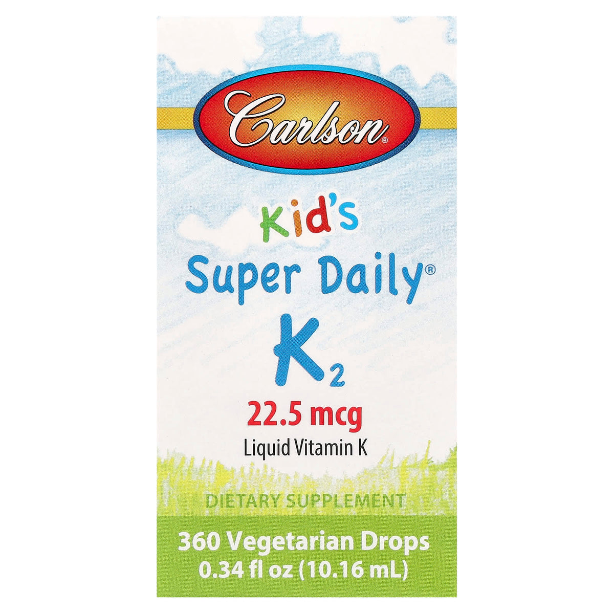 Carlson Kid's Super Daily K2, 22.5 mcg, 10.16 ml (0.34 fl oz)
