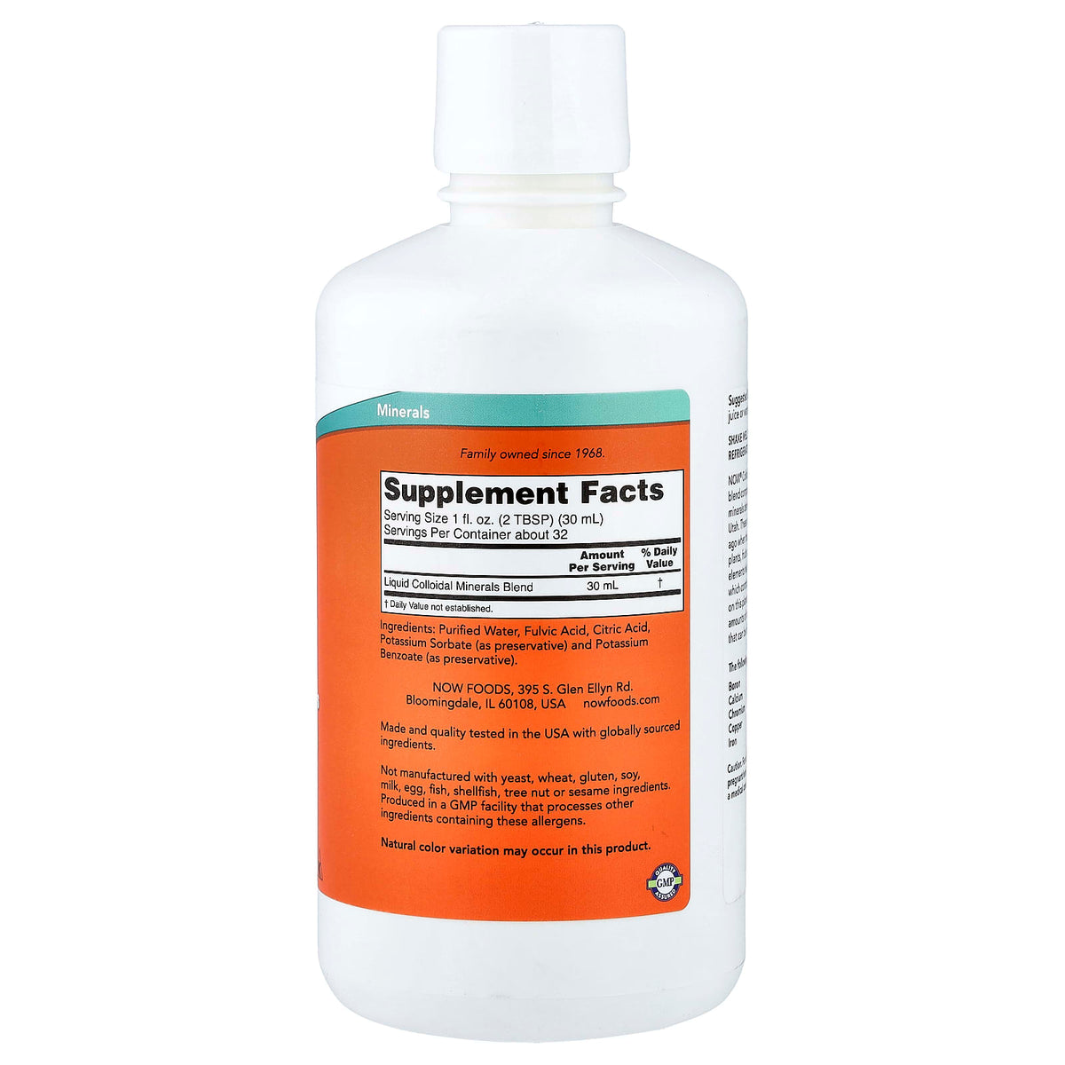 NOW Foods Colloidal Minerals, 946 ml (32 fl oz) - view 2