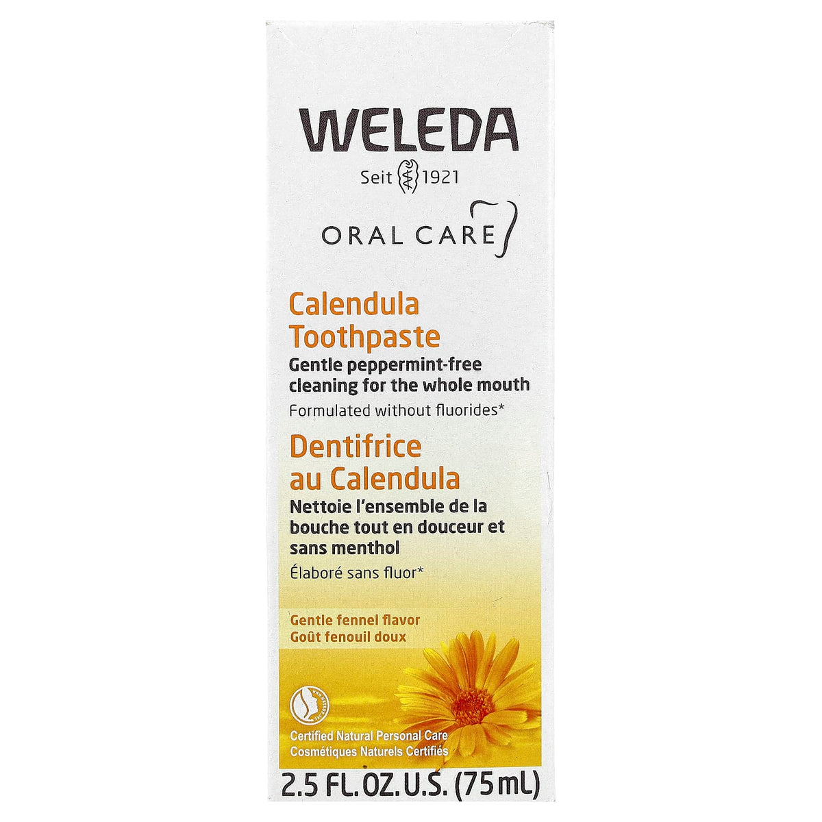 Weleda Oral Care Calendula Toothpaste, Gentle Fennel, 75 ml — alternate product view