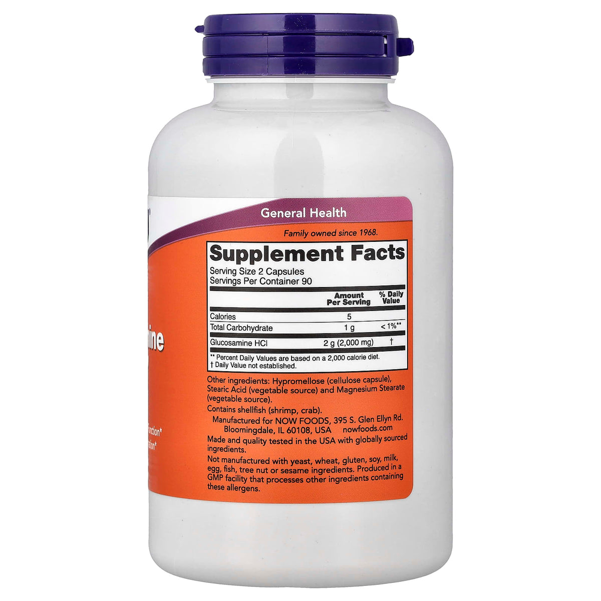 NOW Foods Glucosamine '1000', 180 Capsules (1,000 mg per Capsule) - view 2