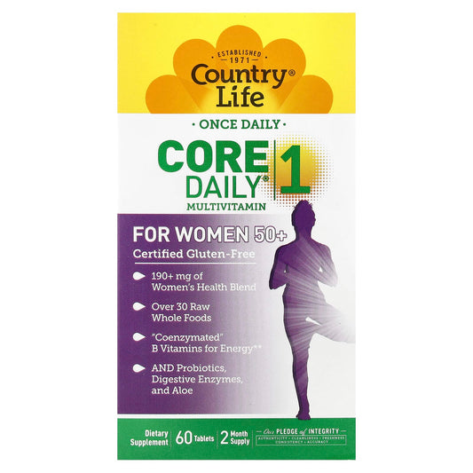 Country Life Core Daily 1 Multivitamin for Women 50+, 60 Tablets