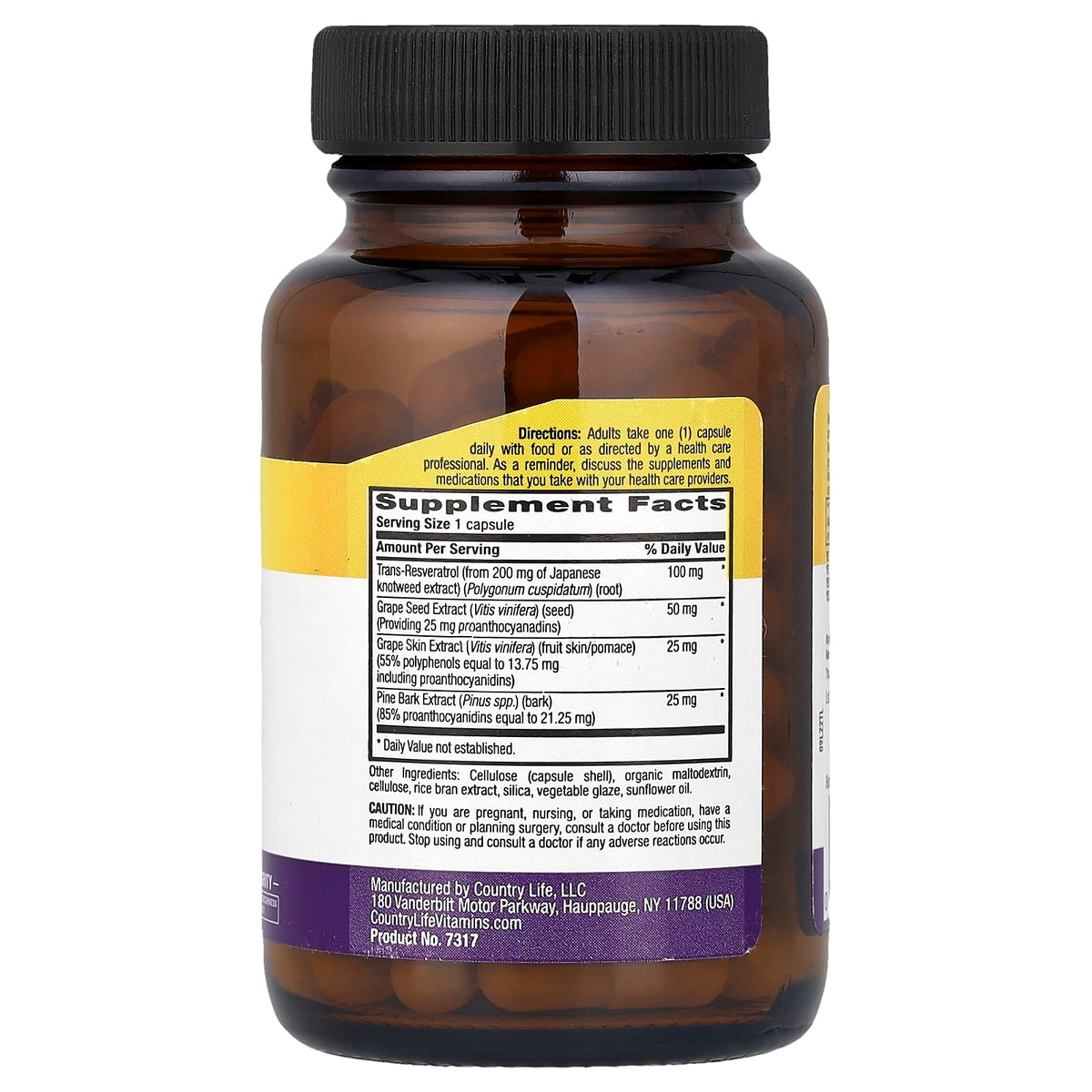 Country Life Resveratrol Plus, 60 Vegan Capsules - view 2