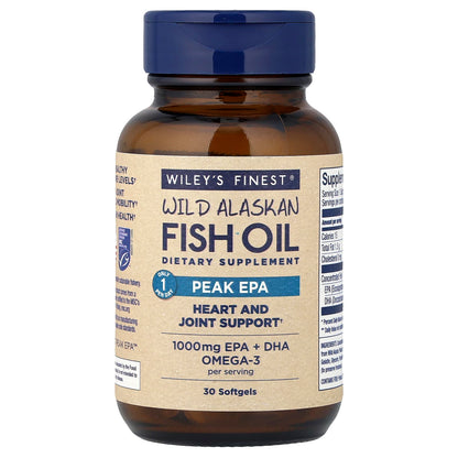 Wiley's Finest Wild Alaskan Fish Oil, Peak EPA, 30 Softgels