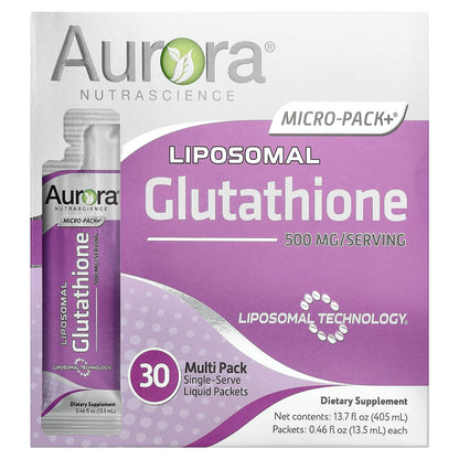 Aurora Nutrascience Micro-Pack+ Liposomal Glutathione, 30 Packets, 13.5 ml Each