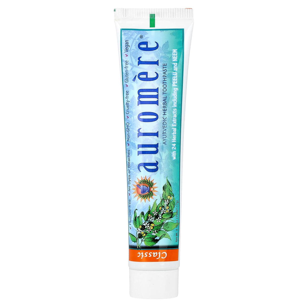 Auromere Ayurvedic Herbal Toothpaste, Classic, 117 g