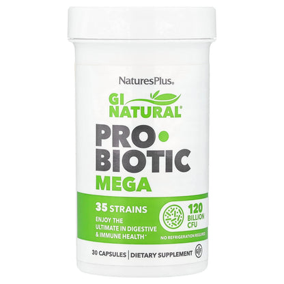 NaturesPlus GI Natural Probiotic Mega, 30 Capsules
