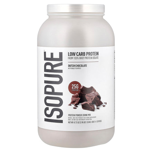 Isopure Low Carb Protein Powder, Dutch Chocolate, 1.35 kg (2.98 lb)