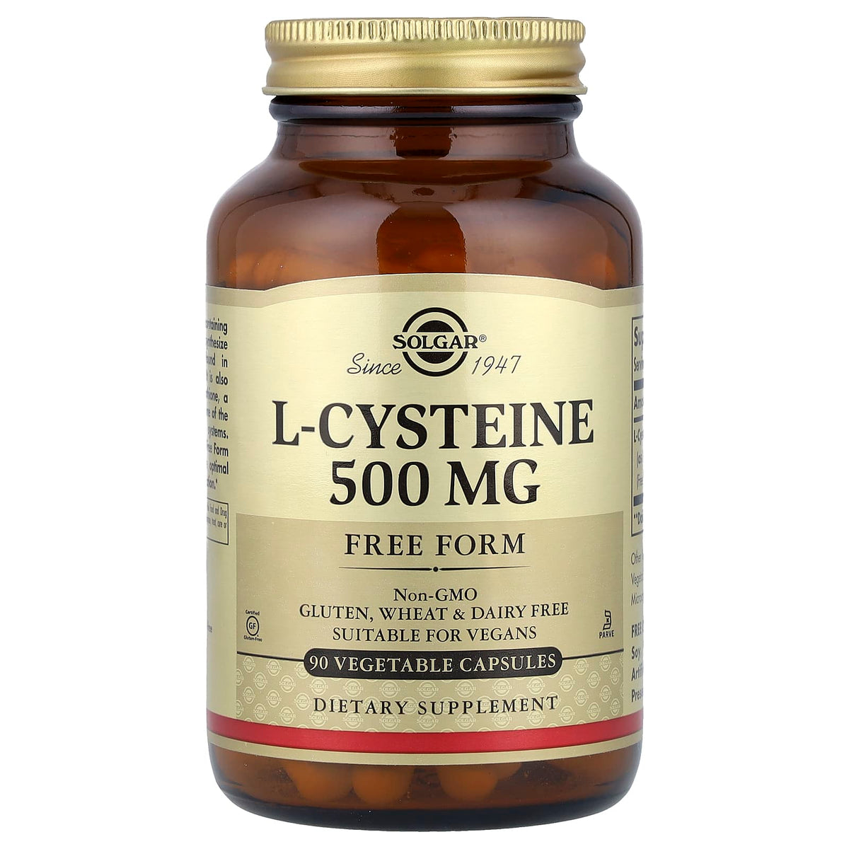 Solgar L-Cysteine, 500 mg, 90 Vegetable Capsules — product view