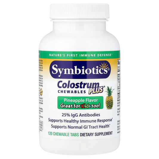 Symbiotics Colostrum Plus Chewables, Pineapple, 120 Chewable Tablets