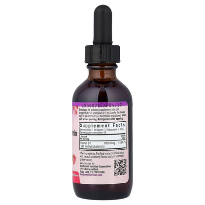 Bluebonnet Nutrition Liquid Methylcobalamin Vitamin B12, Raspberry, 59 ml - view 2
