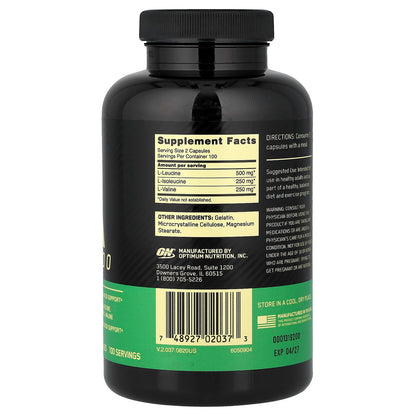 Optimum Nutrition BCAA 1000, 200 Capsules - view 2
