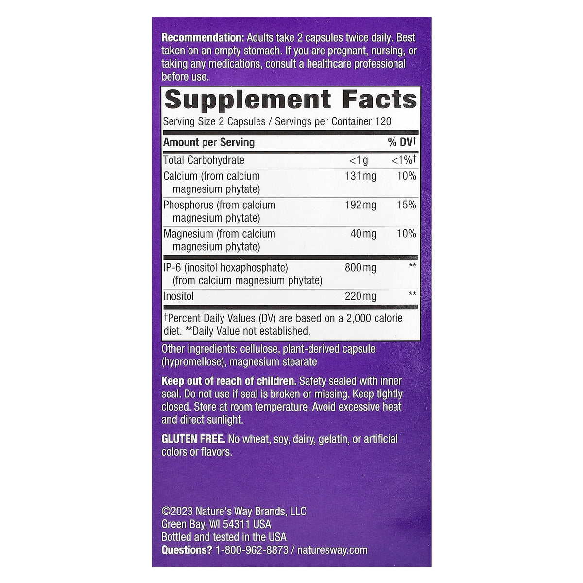 Nature's Way Cell Forté IP-6 & Inositol, 240 Vegan Capsules - view 2