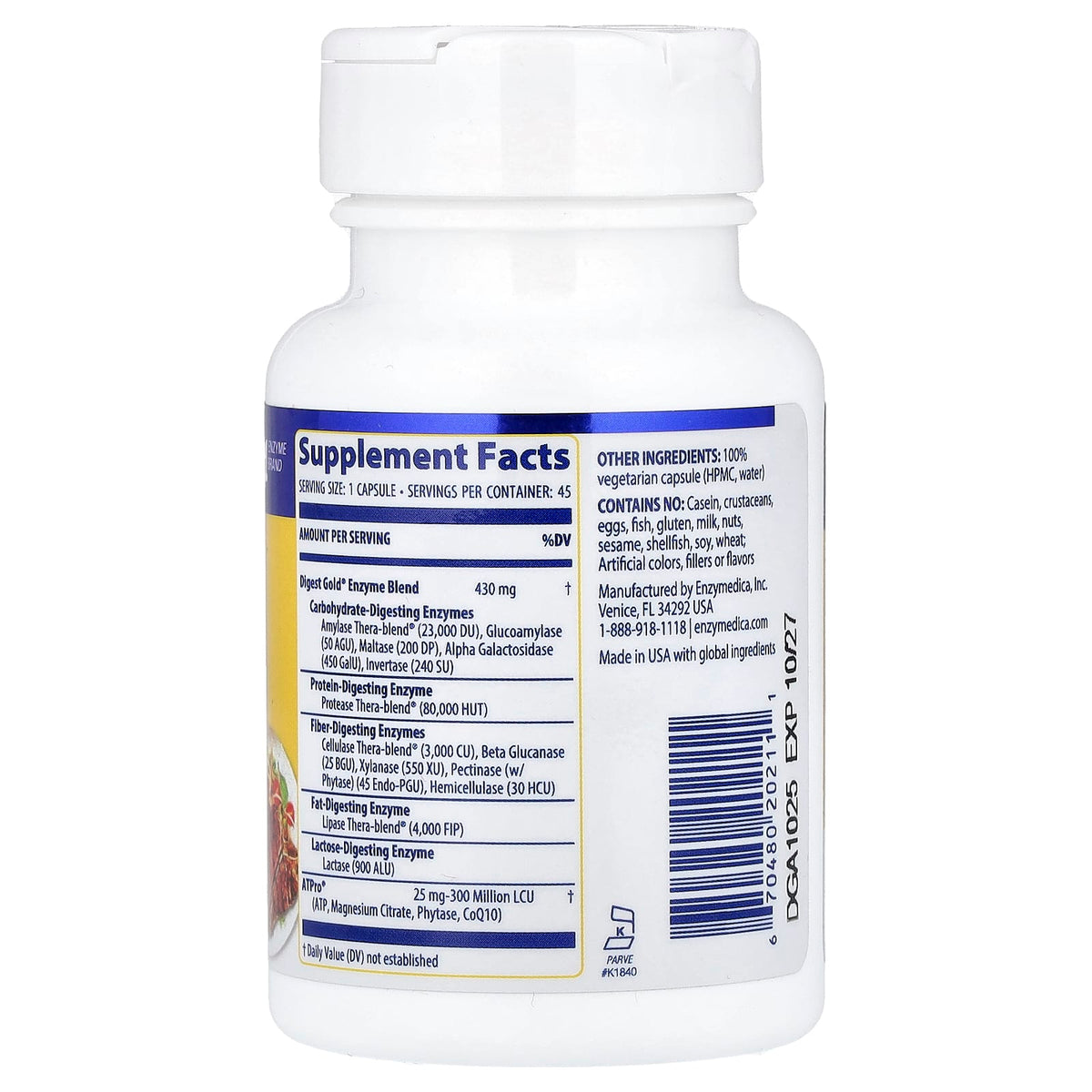 Enzymedica Digest Gold with ATPro, 45 Capsules — alternate product view