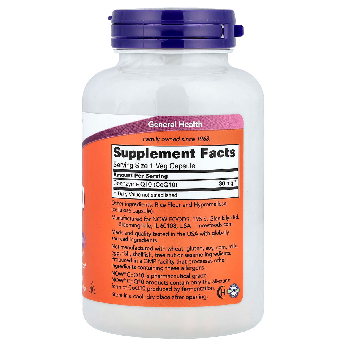 NOW Foods CoQ10, 30 mg, 240 Veg Capsules - view 2