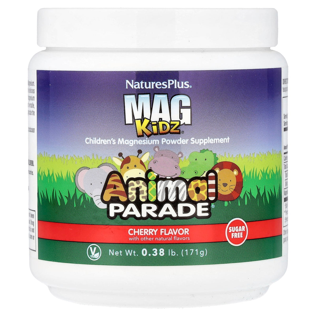 NaturesPlus Animal Parade Mag Kidz Powder, Cherry, 171 g (0.38 lb)