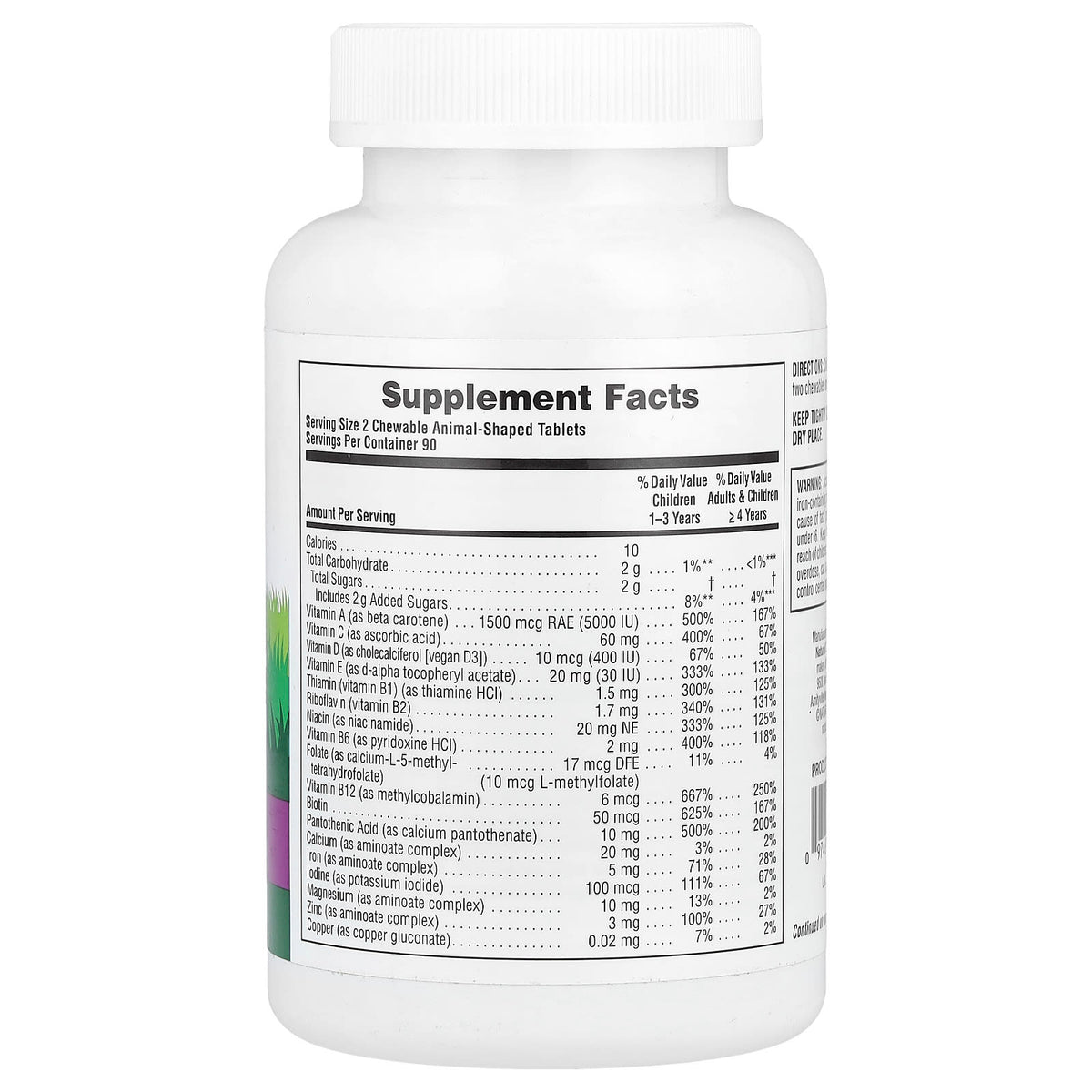 NaturesPlus Animal Parade Children's Chewable Multivitamin, Grape, 180 Tablets - view 2