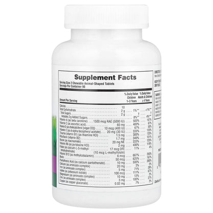 NaturesPlus Animal Parade Children's Chewable Multivitamin, Grape, 180 Tablets - view 2