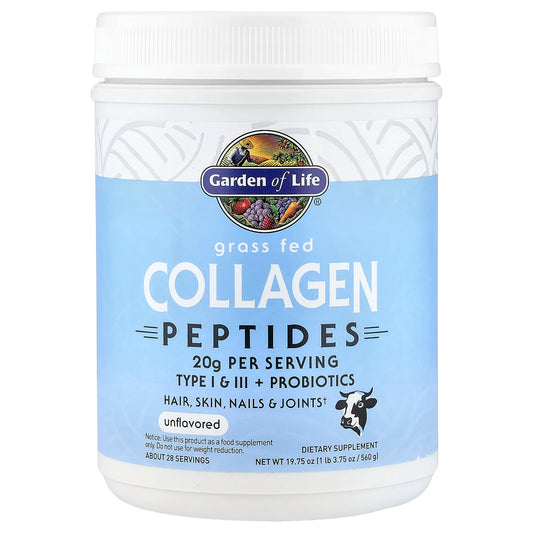 Garden of Life Grass Fed Collagen Peptides, Unflavoured, 560 g (19.75 oz)
