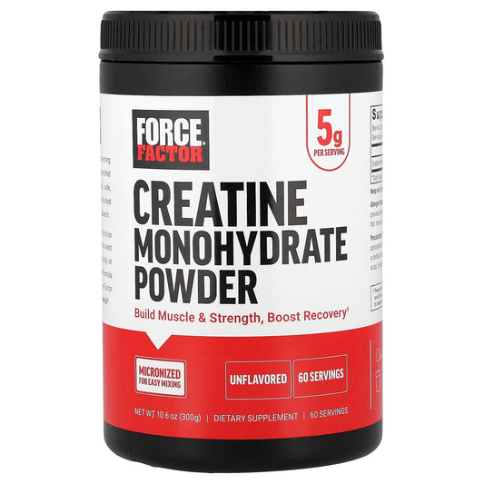 Force Factor Creatine Monohydrate Powder, Unflavoured, 300 g (10.6 oz)